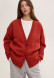 Irish cream color three-thread insulated cardigan